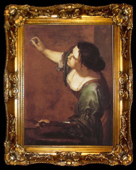framed  Artemisia  Gentileschi Sjalvportratt as allegory over maleriet, ta009-2
